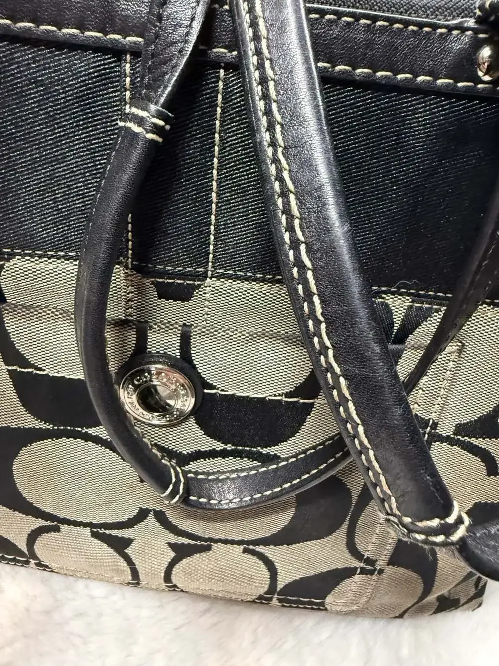 Coach Signature Canvas and Leather Tote Bag